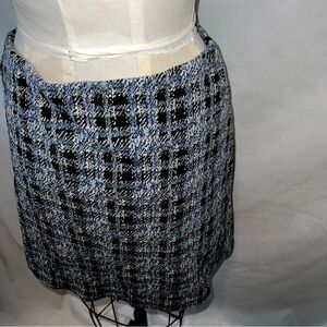 LOFT blue plaid mini skirt size‎ medium
